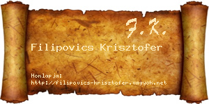 Filipovics Krisztofer névjegykártya